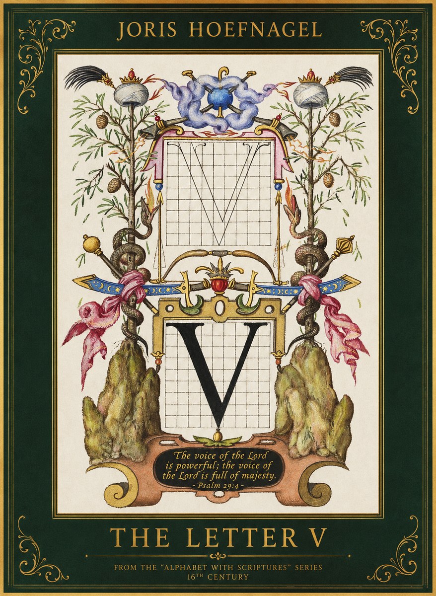 Joris Hoefnagel The Letter V No1 - Juliste