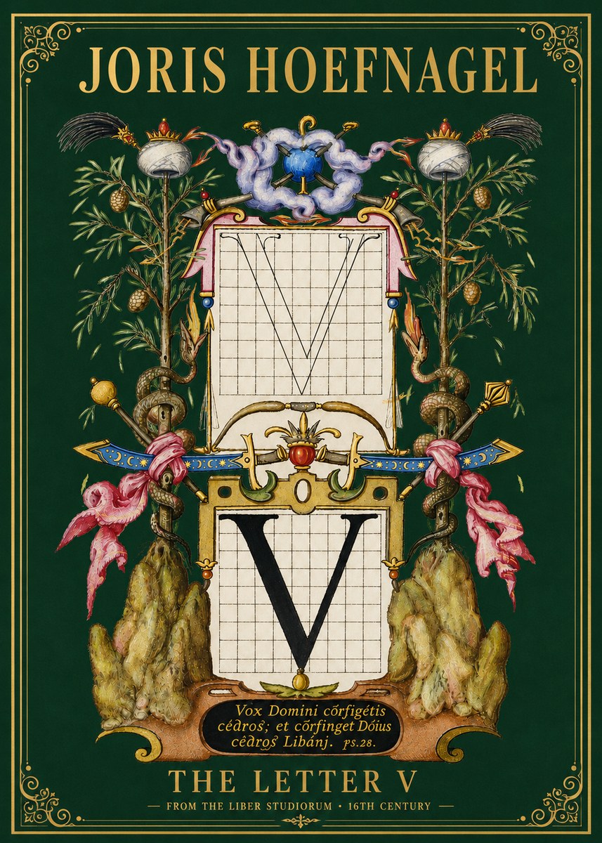Joris Hoefnagel The Letter V No5 - Juliste