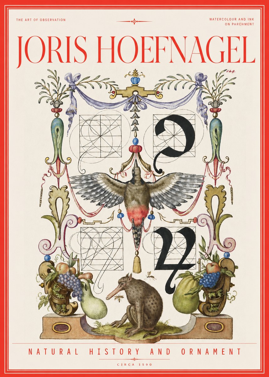 Joris Hoefnagel Study of Nature and Ornament No3 - Juliste