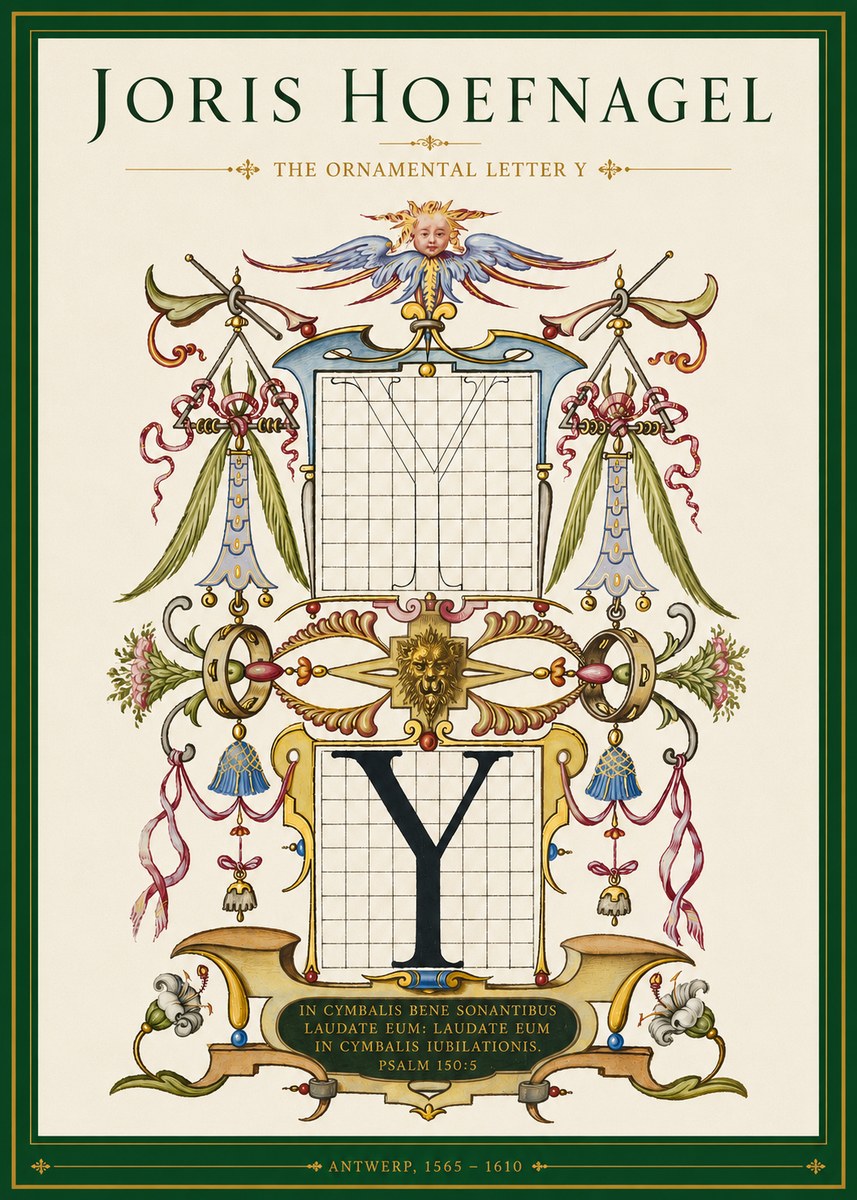 Joris Hoefnagel The Ornamental Letter Y No3 - Juliste