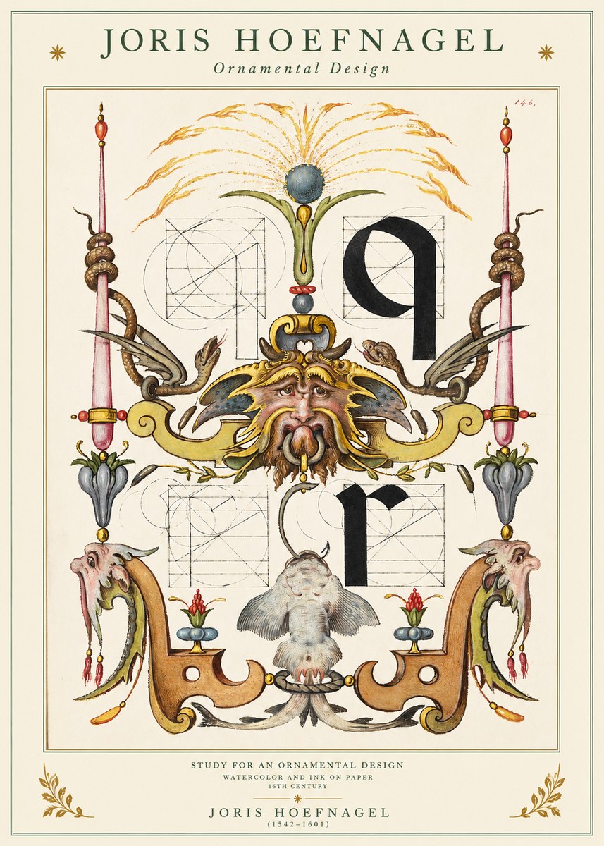 Joris Hoefnagel Ornamental Design I No1 - Juliste