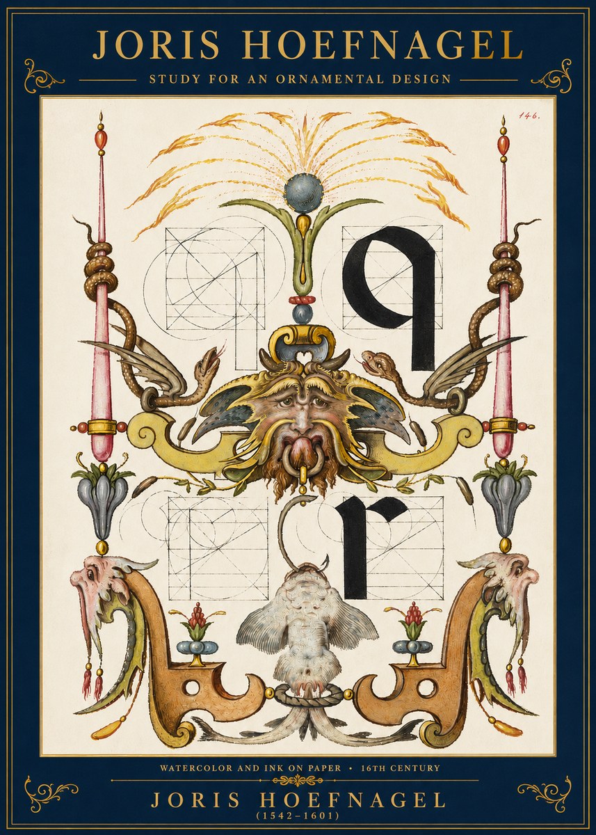 Joris Hoefnagel Ornamental Design I No3 - Juliste