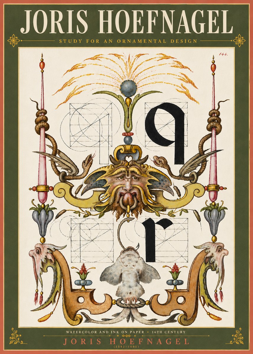 Joris Hoefnagel Ornamental Design I No4 - Juliste