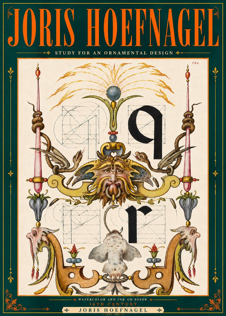 Joris Hoefnagel Ornamental Design I No6 - Juliste