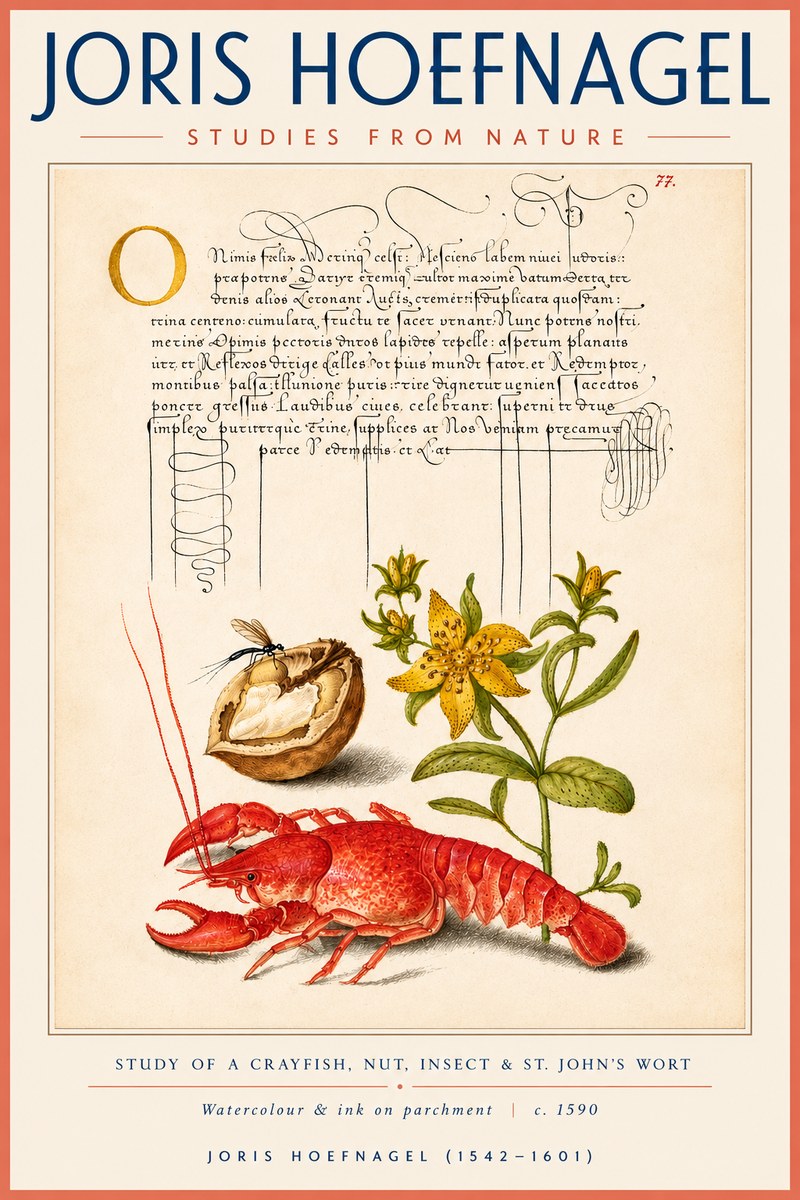 Joris Hoefnagel Studies from Nature No4 - Juliste