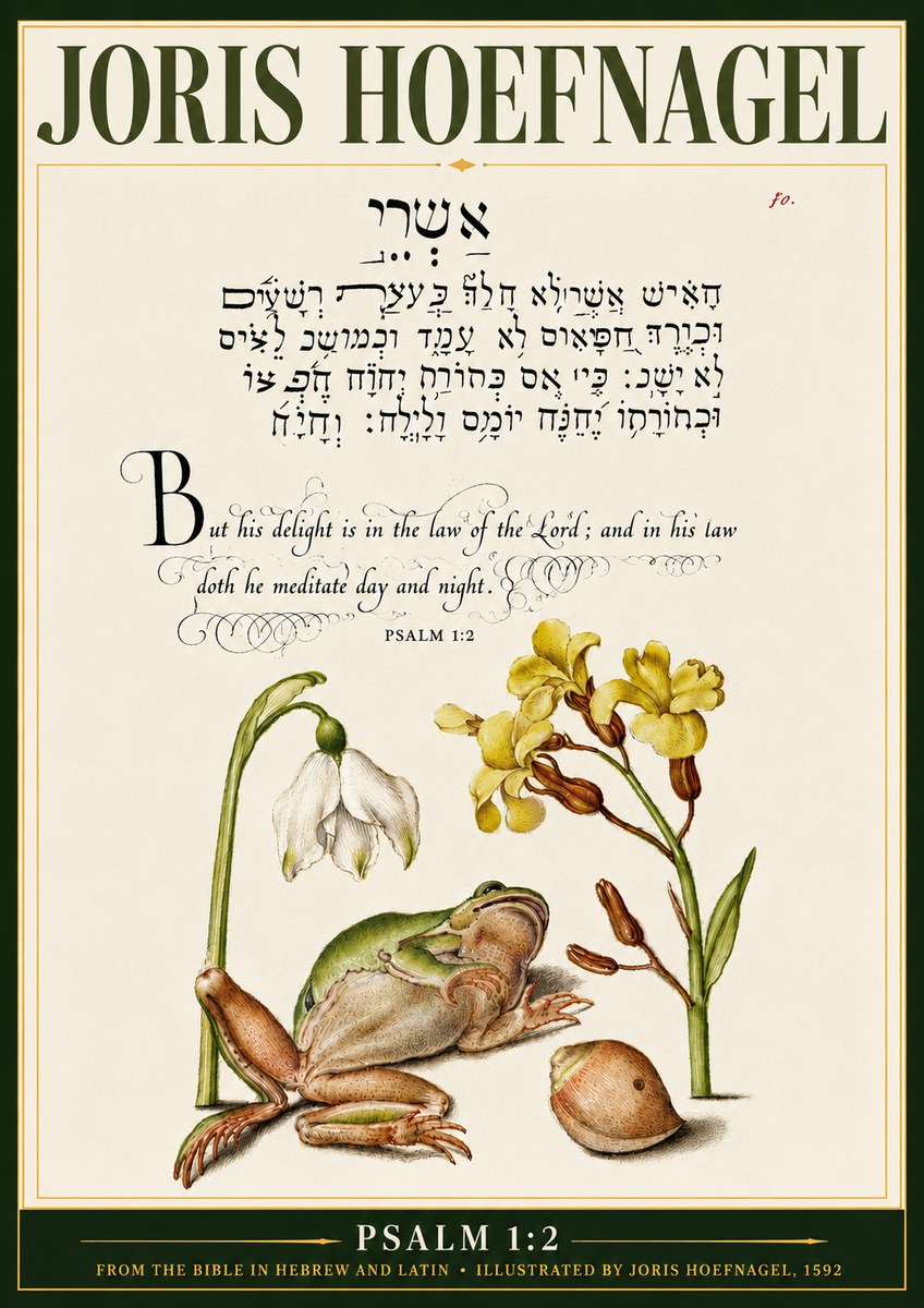 Joris Hoefnagel Psalm 1:2 No3 - Juliste
