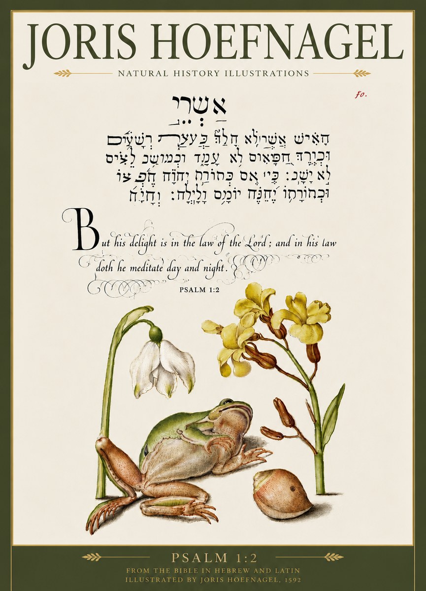 Joris Hoefnagel Psalm 1:2 No5 - Juliste