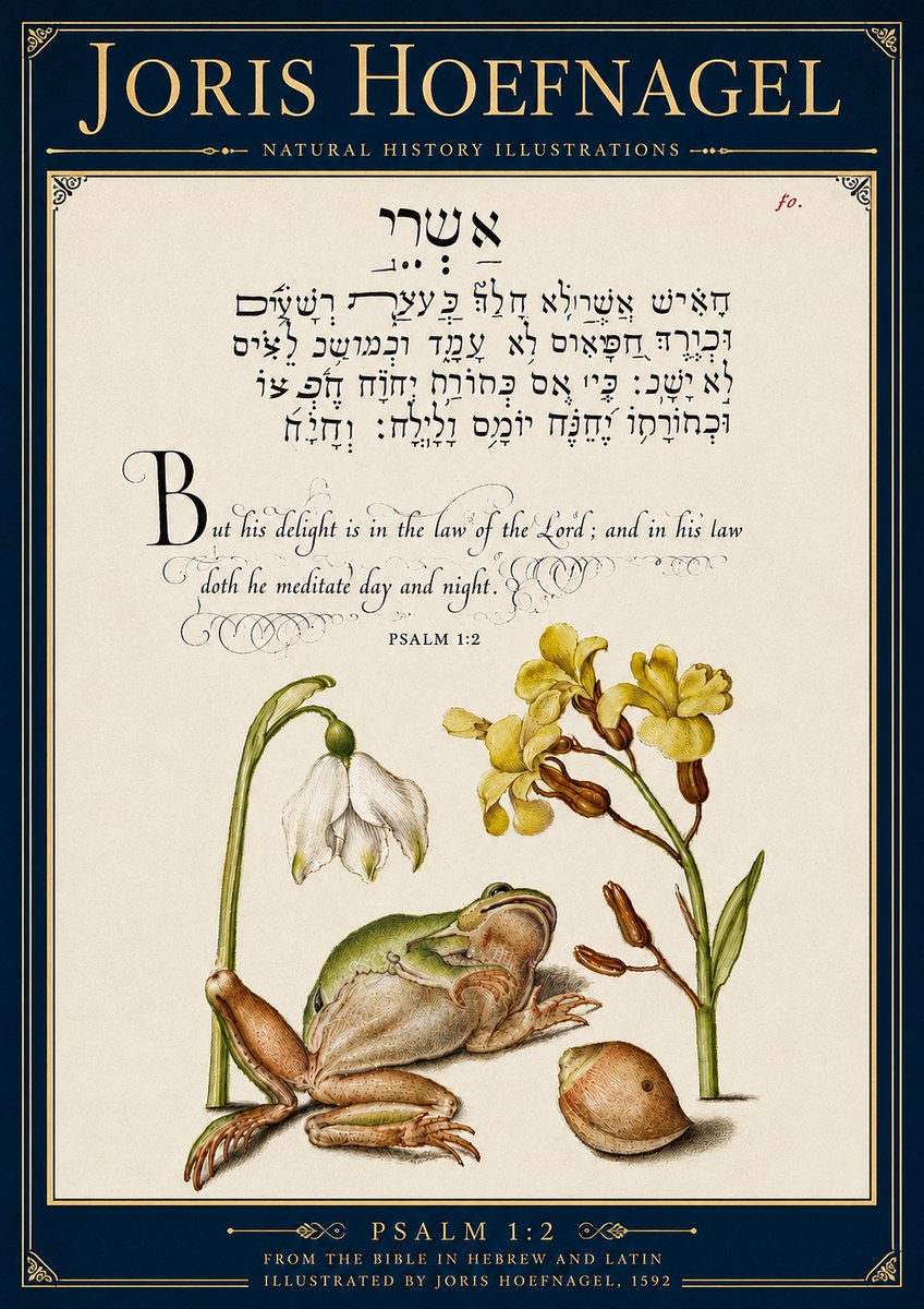 Joris Hoefnagel Psalm 1:2 No6 - Juliste