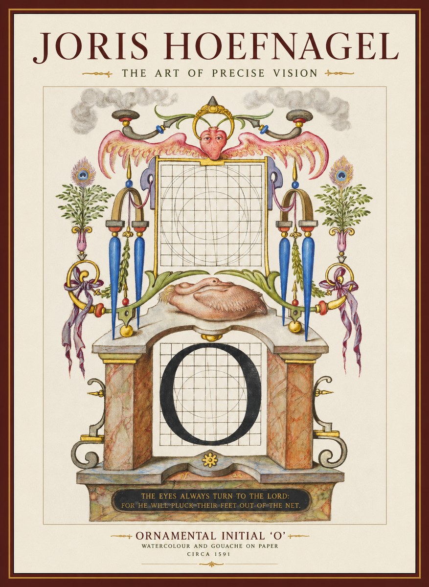 Joris Hoefnagel Ornamental Initial 'O' No1 - Juliste