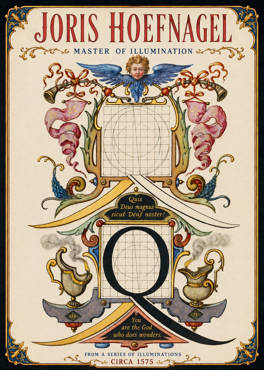 Joris Hoefnagel The Calligraphic Q No5 - Juliste