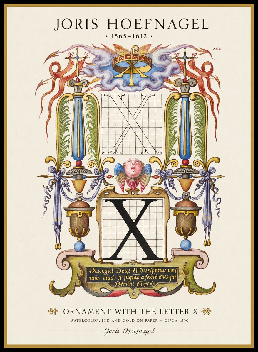 Joris Hoefnagel Ornament with the Letter X No1 - Juliste