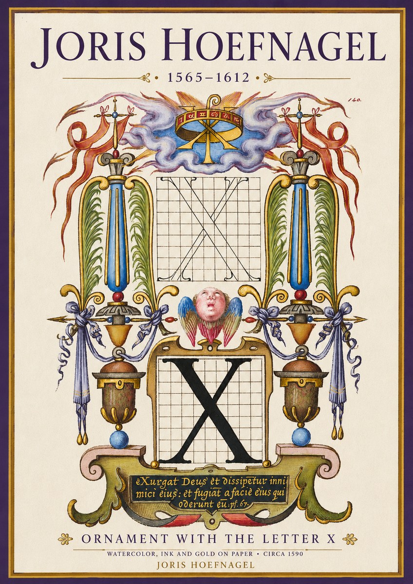 Joris Hoefnagel Ornament with the Letter X No3 - Juliste