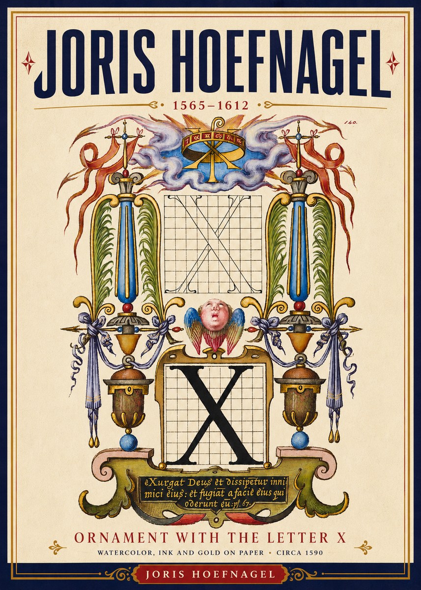 Joris Hoefnagel Ornament with the Letter X No4 - Juliste