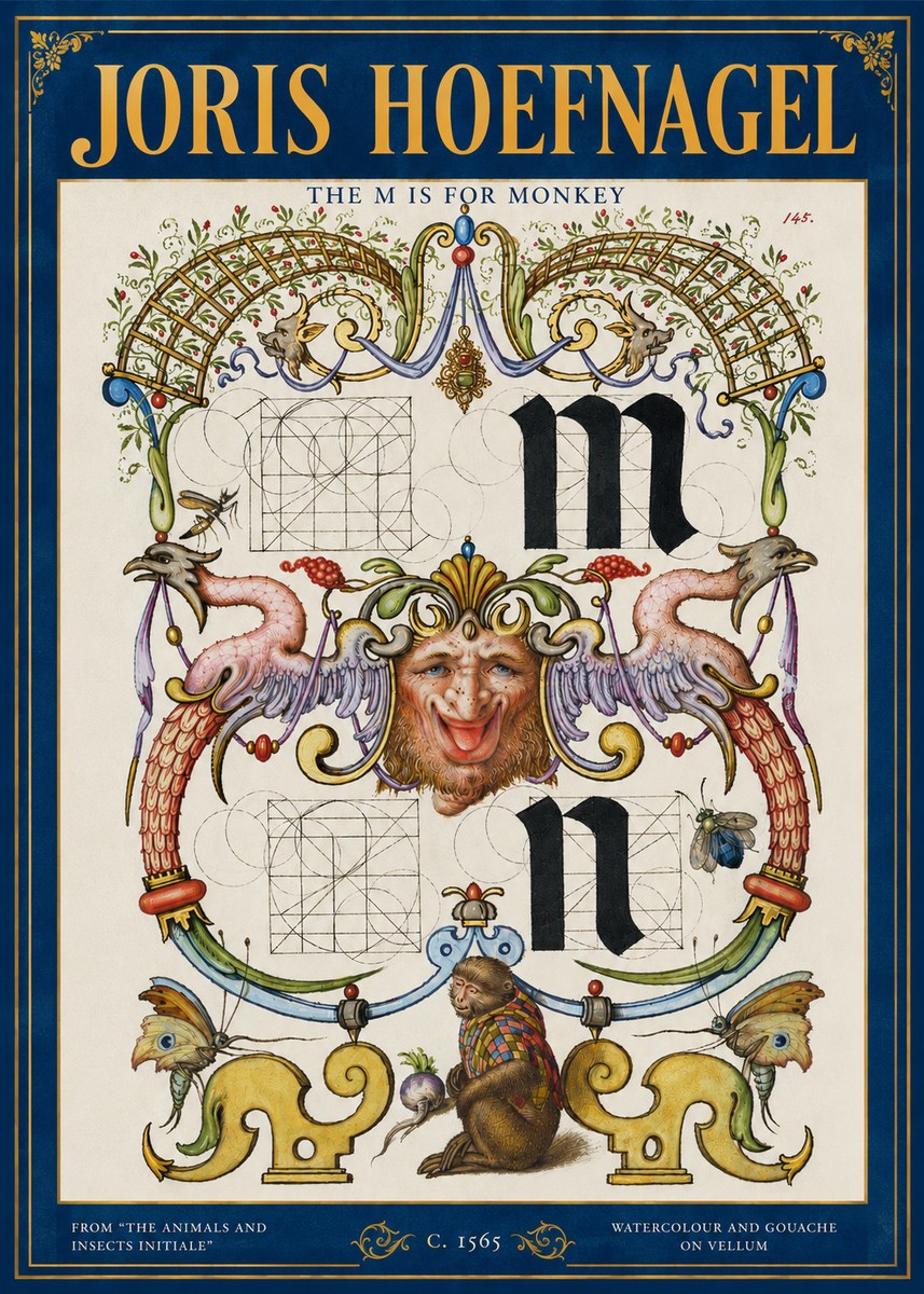 Joris Hoefnagel Grotesques and Ornaments No4 - Juliste
