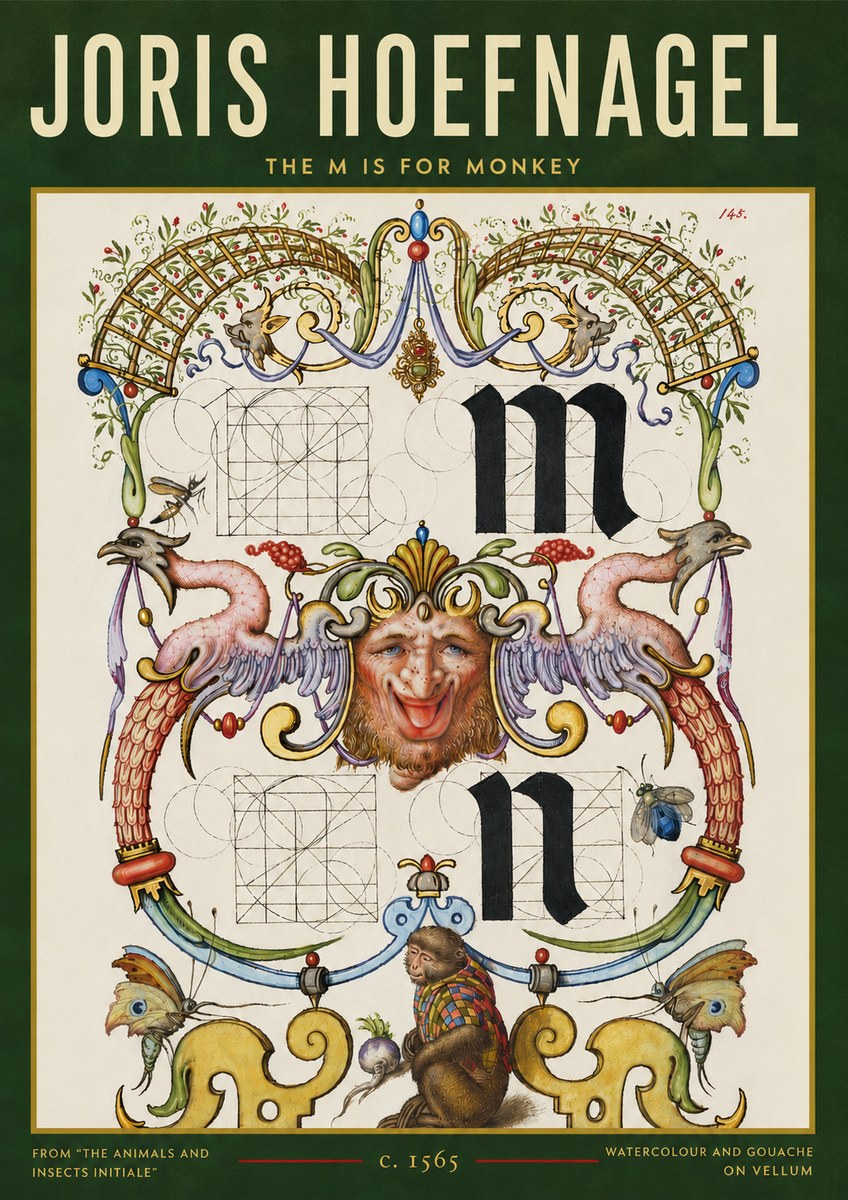 Joris Hoefnagel Grotesques and Ornaments No5 - Juliste