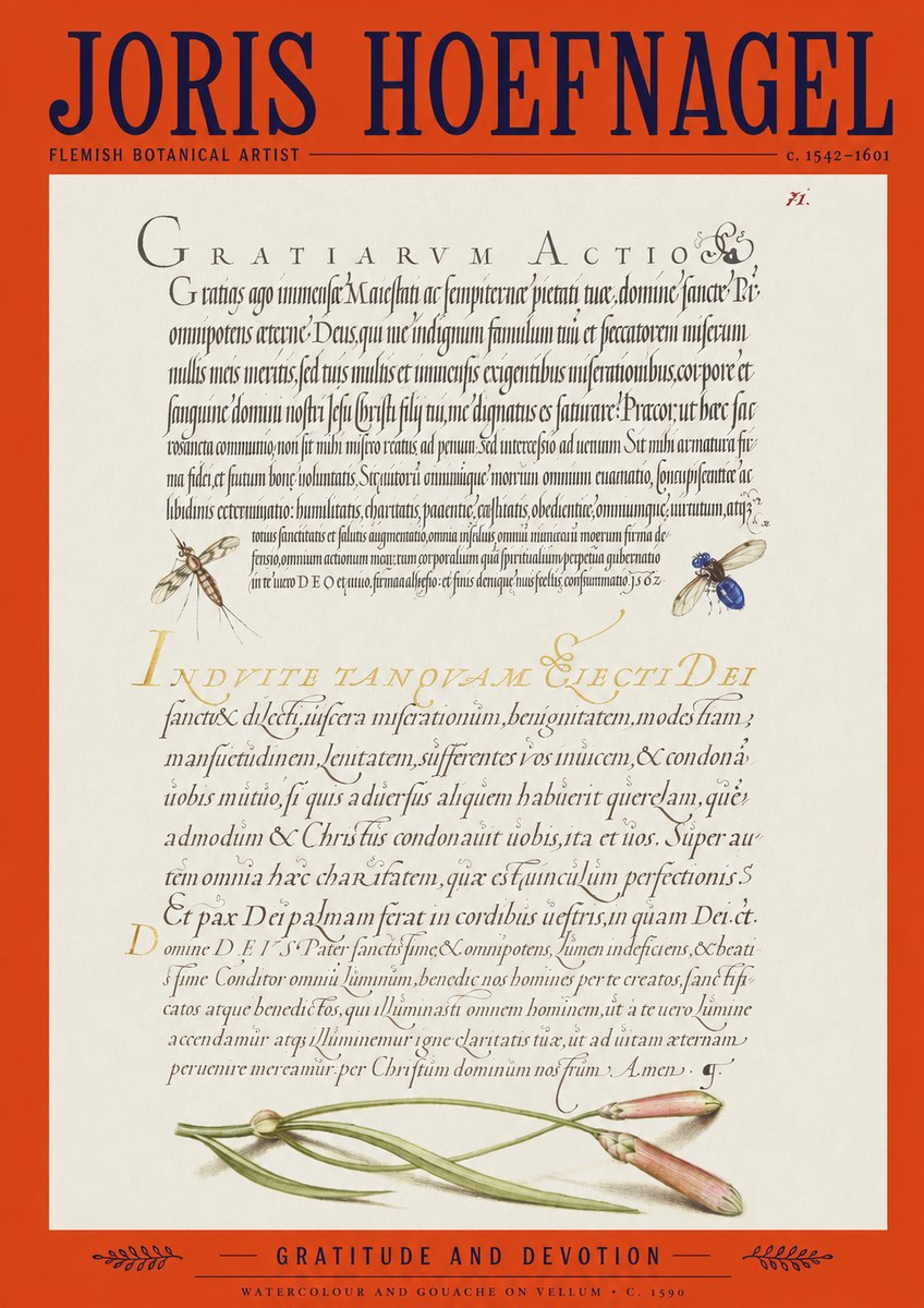 Joris Hoefnagel Thanksgiving to God • Institute for Botanical Studies No2 - Juliste