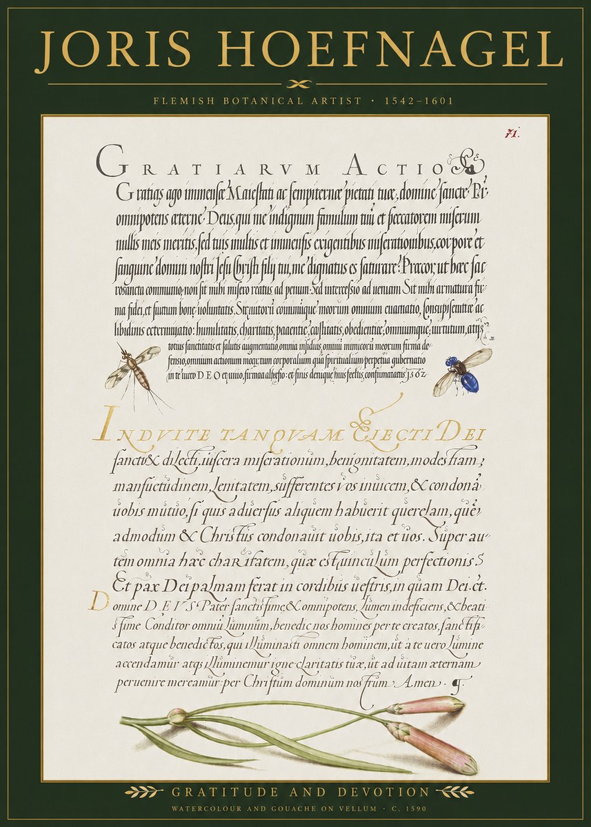 Joris Hoefnagel Thanksgiving to God • Institute for Botanical Studies No3 - Juliste