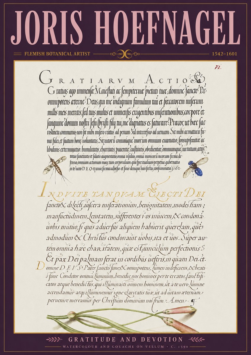 Joris Hoefnagel Thanksgiving to God • Institute for Botanical Studies No4 - Juliste