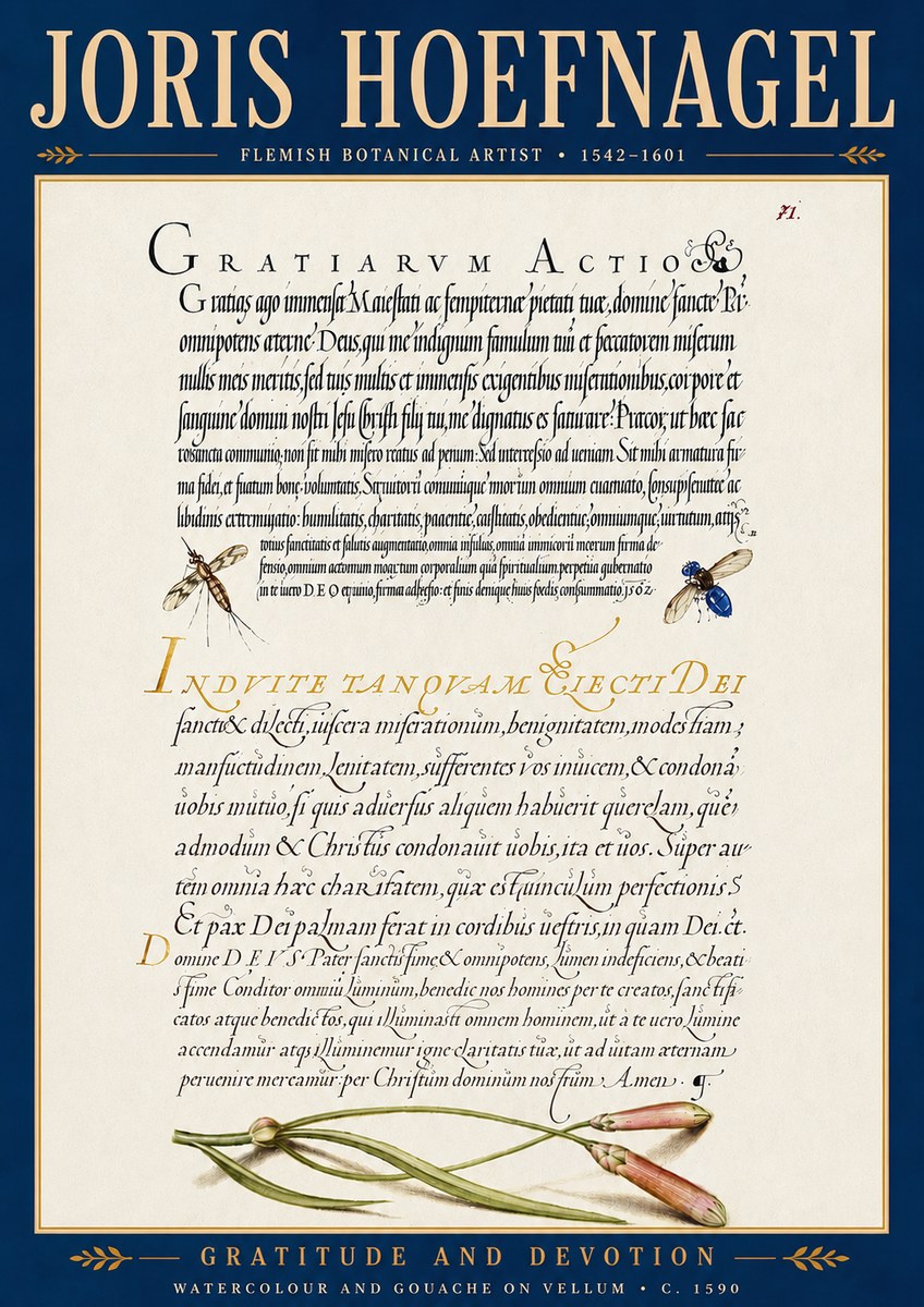 Joris Hoefnagel Thanksgiving to God • Institute for Botanical Studies No6 - Juliste
