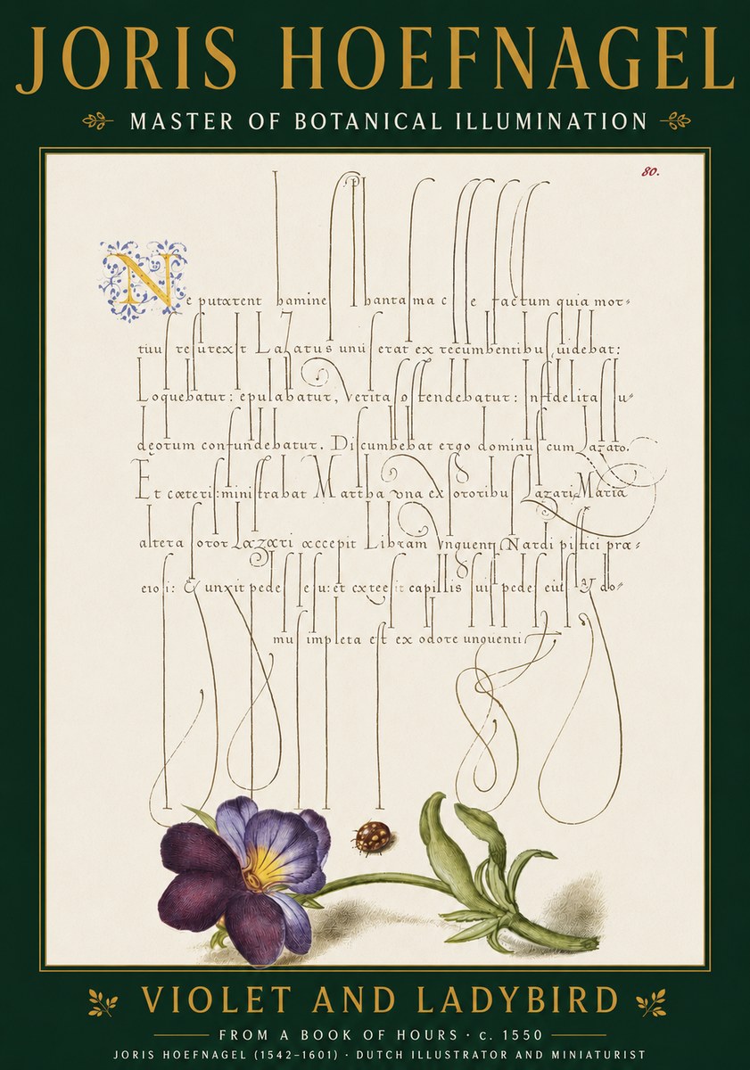 Joris Hoefnagel Violet and Ladybird No4 - Juliste