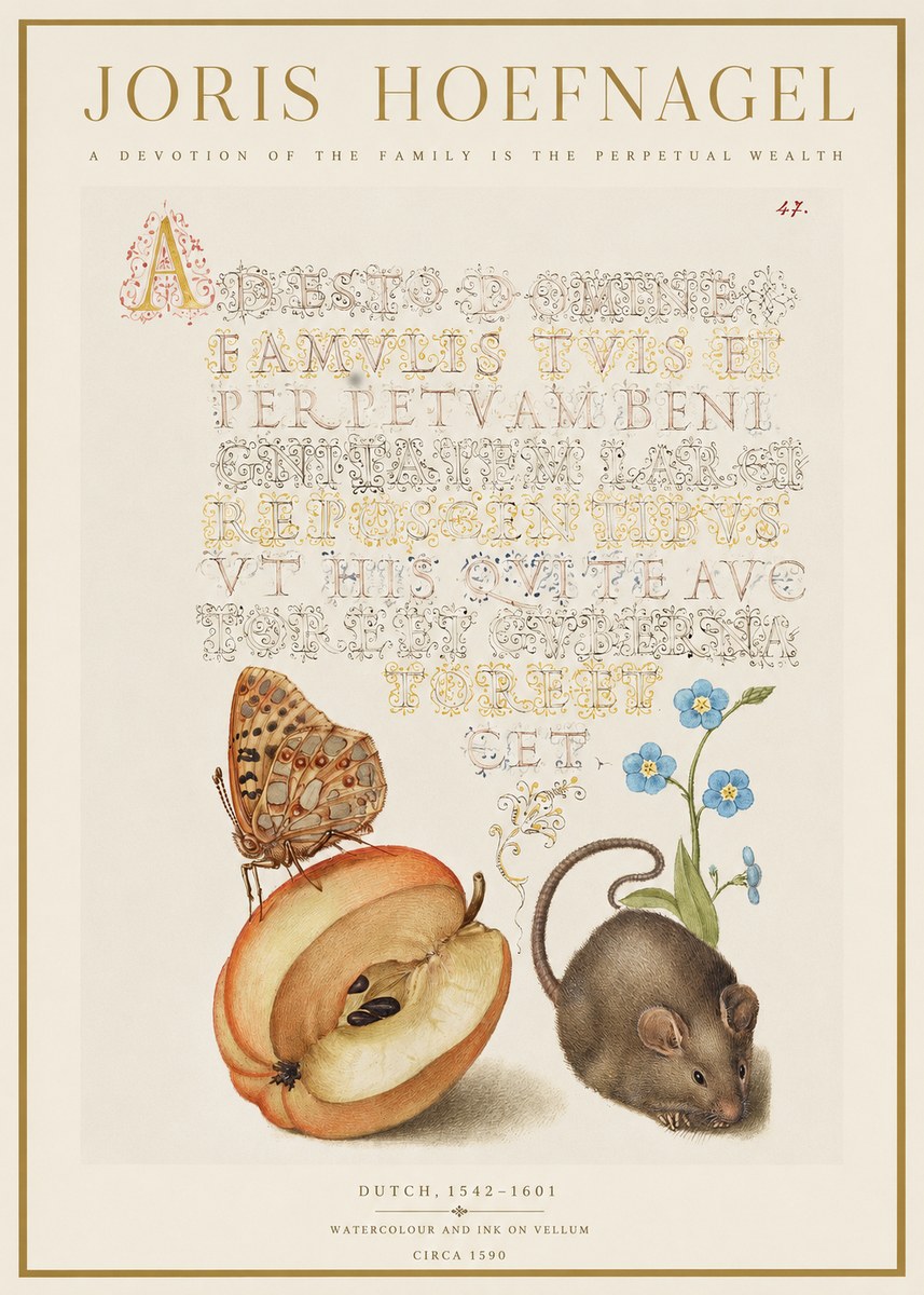 Joris Hoefnagel A Devotion of the Family Is the Perpetual Wealth No1 - Juliste
