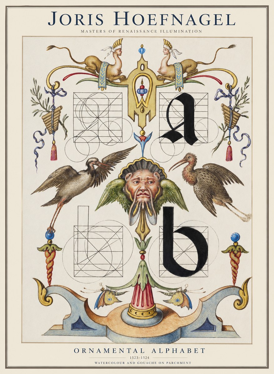 Joris Hoefnagel Ornamental Alphabet No1 - Juliste