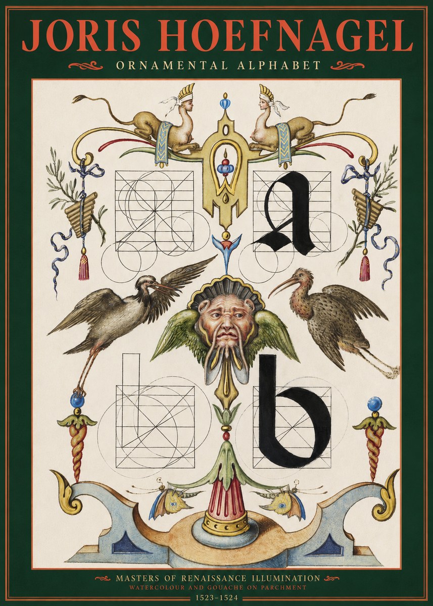 Joris Hoefnagel Ornamental Alphabet No2 - Juliste