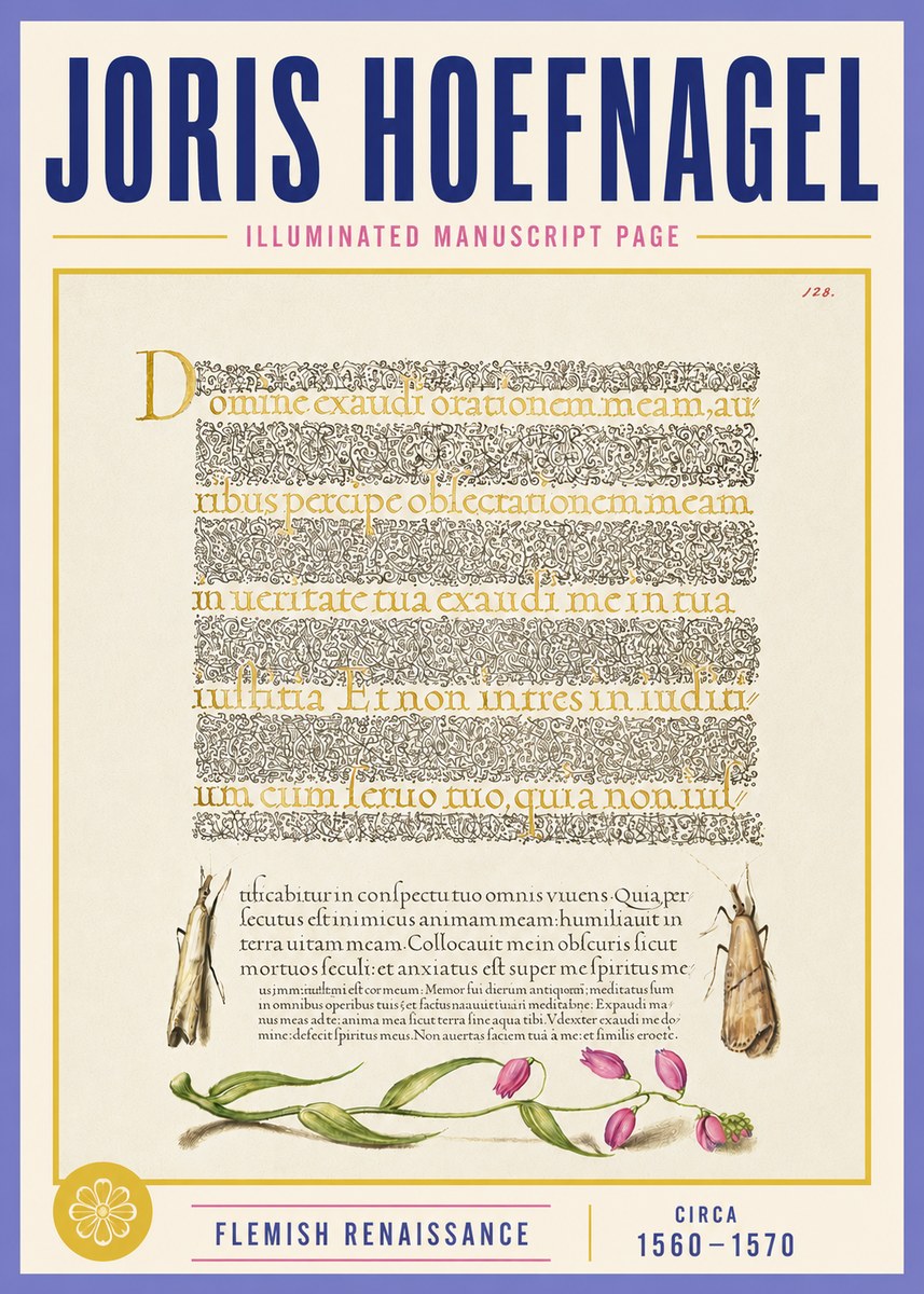 Joris Hoefnagel Illuminated Manuscript Page II No4 - Juliste