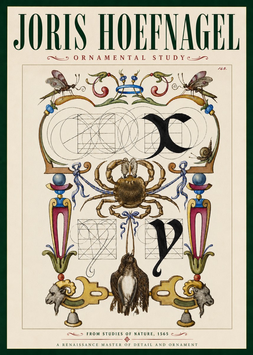 Joris Hoefnagel Ornamental Study II No4 - Juliste