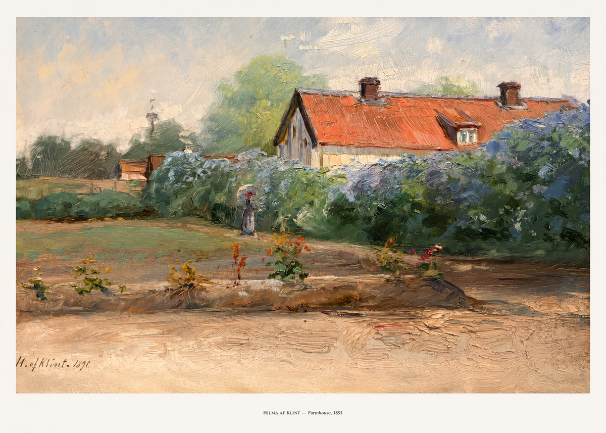 Hilma af Klint Farmhouse, 1891 No5 - Juliste