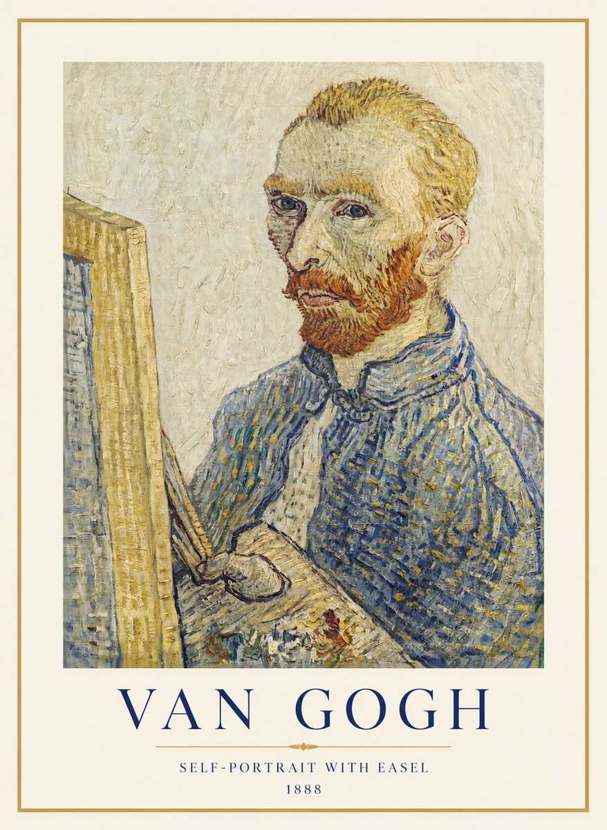 Van Gogh Self-portrait with Easel I No1 - Juliste