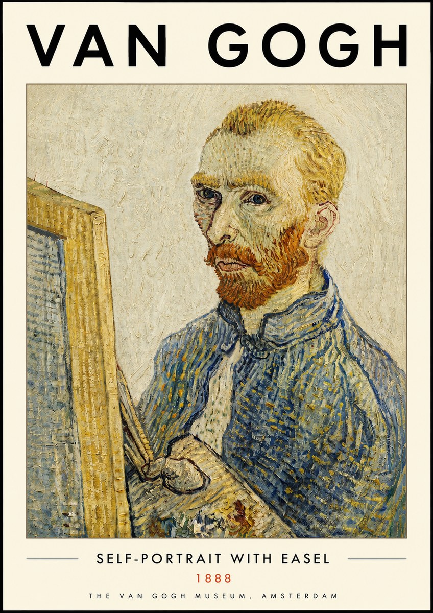 Van Gogh Self-portrait with Easel I No4 - Juliste