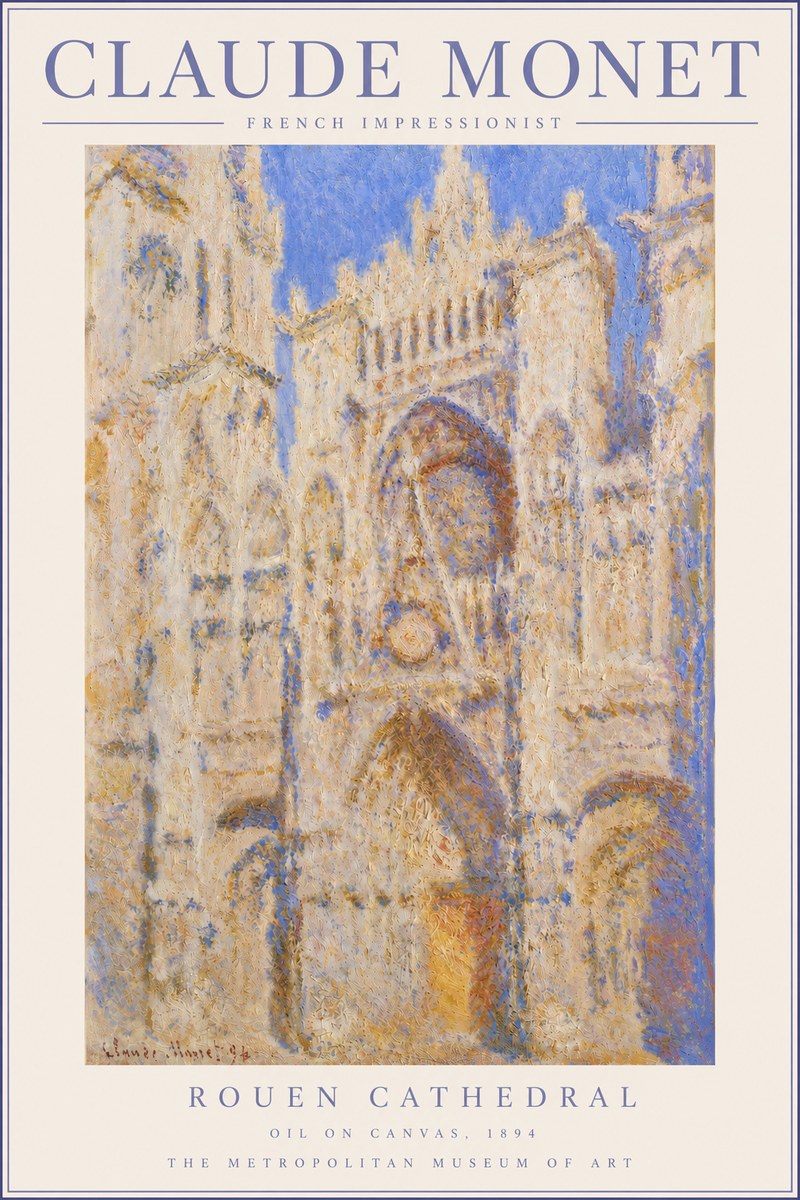 Monet Rouen Cathedral No3 - Juliste