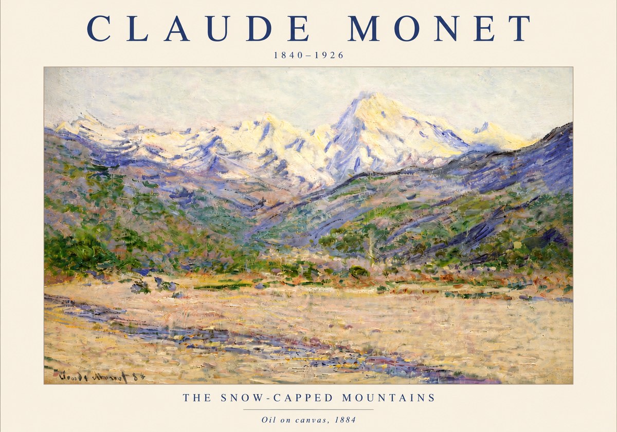 Monet The Snow-capped Mountains No3 - Juliste