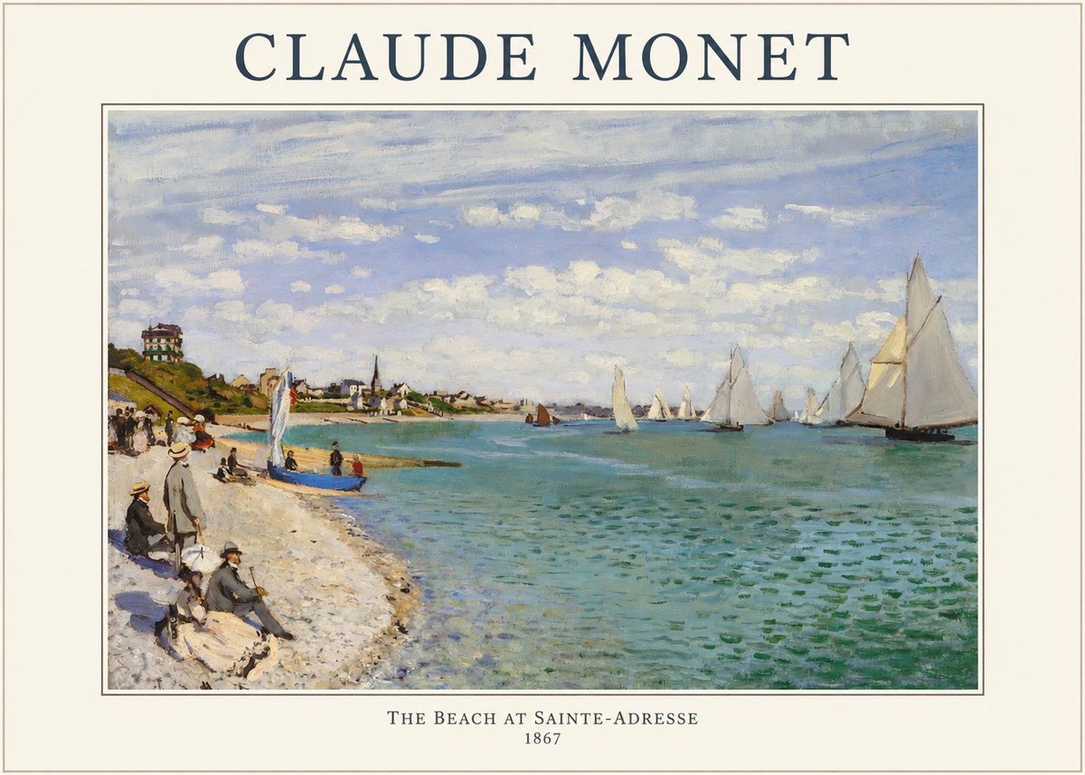 Monet The Beach at Sainte-adresse IV No1 - Juliste