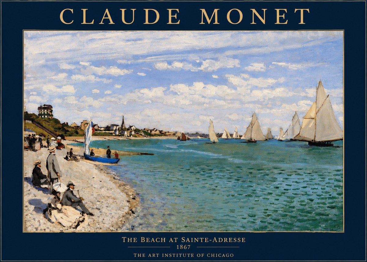 Monet The Beach at Sainte-adresse IV No2 - Juliste