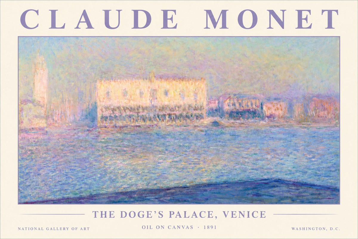 Monet The Doge's Palace, Venice No3 - Juliste