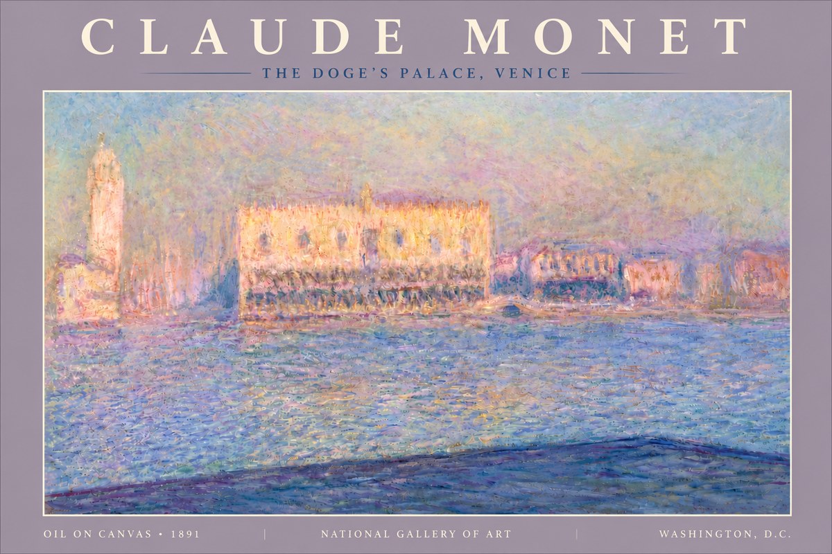 Monet The Doge's Palace, Venice No5 - Juliste