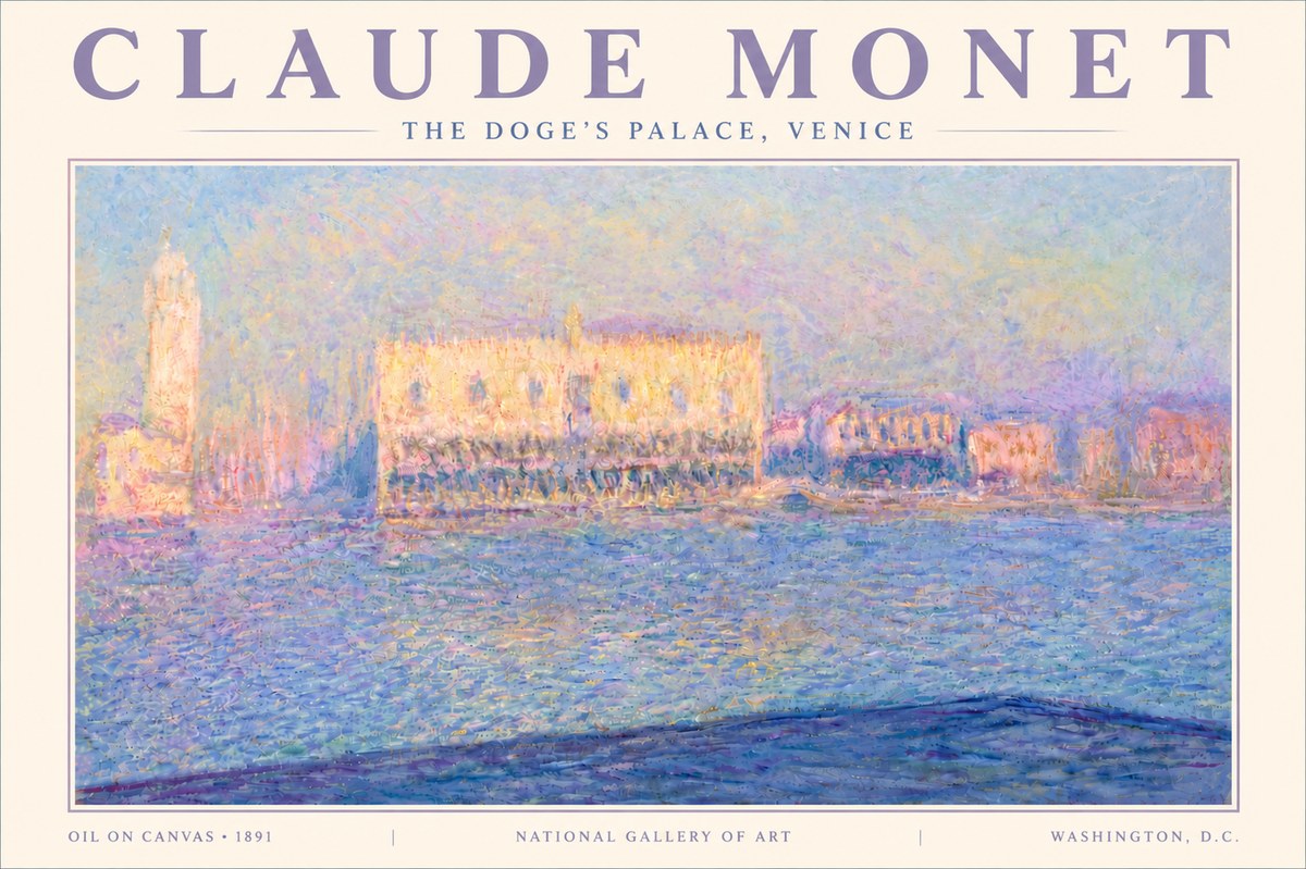Monet The Doge's Palace, Venice No6 - Juliste