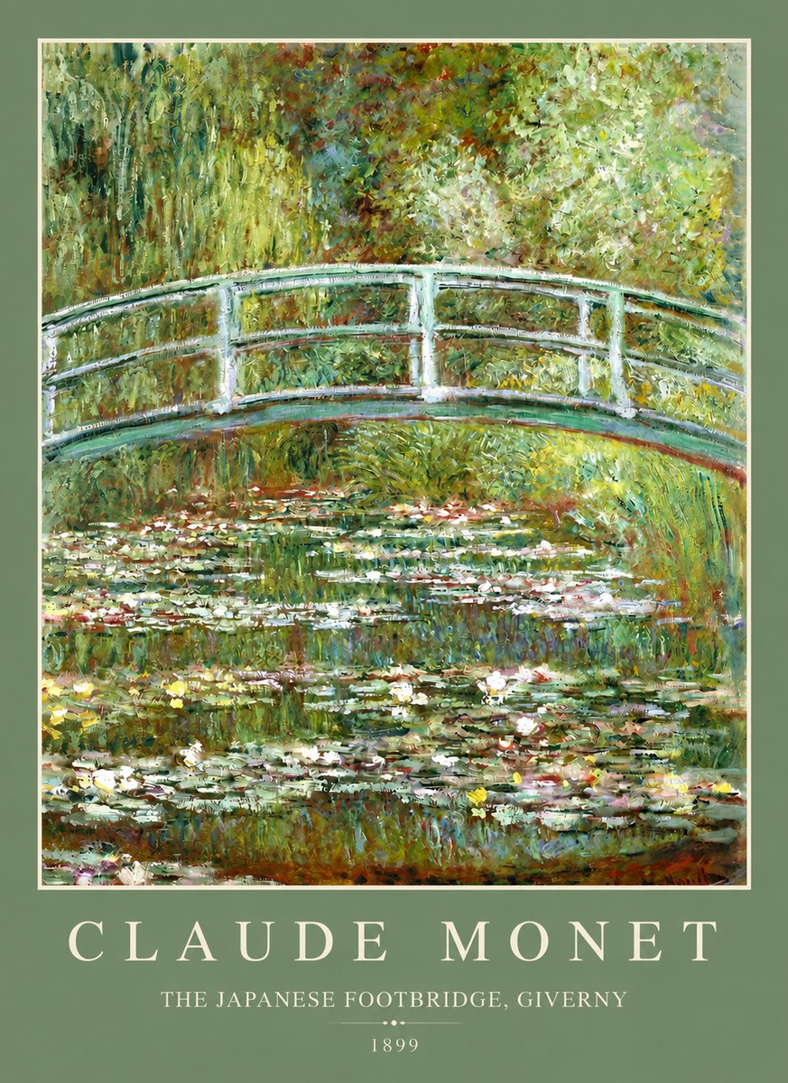 Monet The Japanese Footbridge, Giverny No2 - Juliste