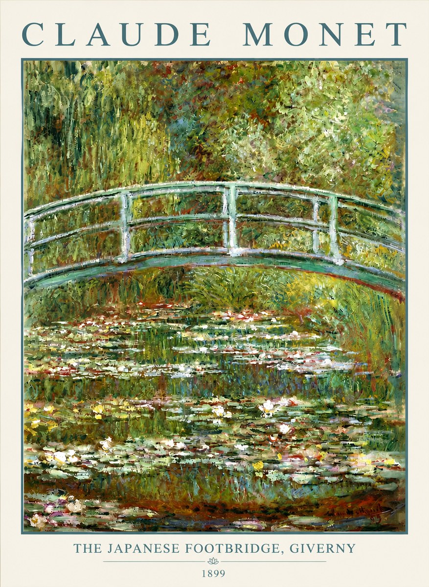 Monet The Japanese Footbridge, Giverny No4 - Juliste