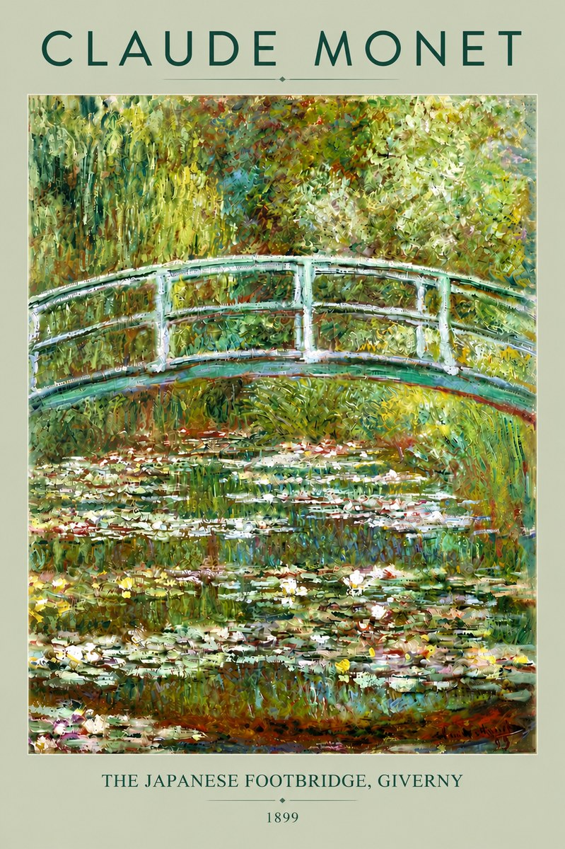 Monet The Japanese Footbridge, Giverny No5 - Juliste