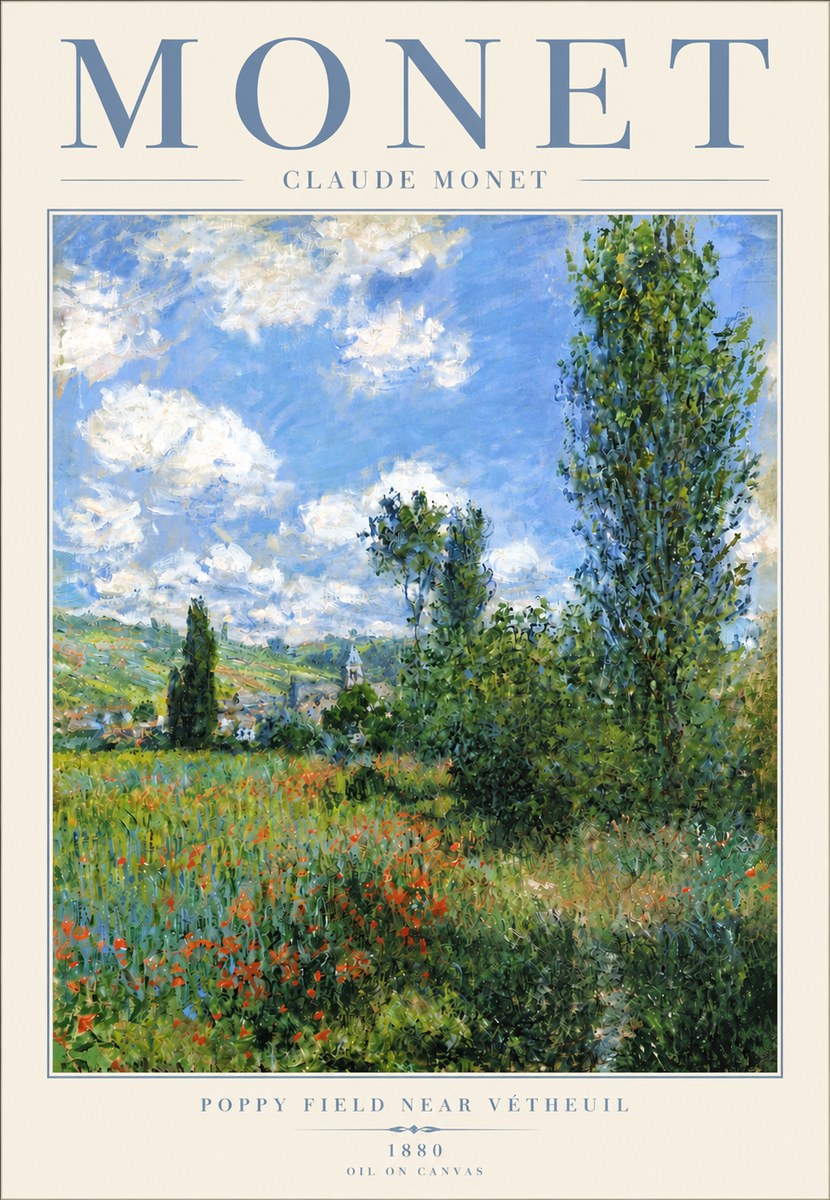 Monet Poppy Field Near Vétheuil No4 - Juliste