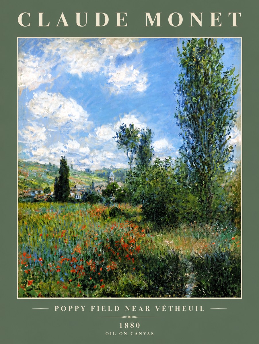 Monet Poppy Field Near Vétheuil No5 - Juliste