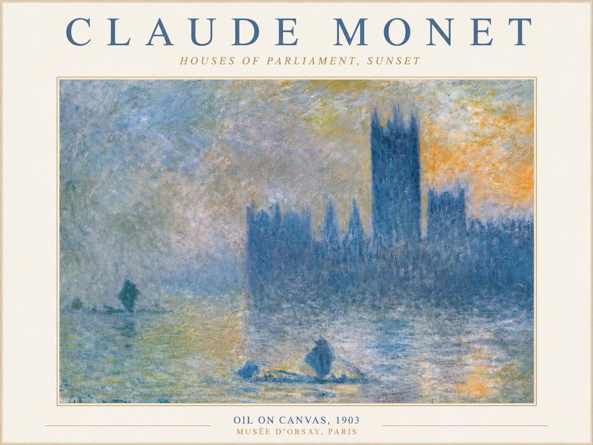 Monet Houses of Parliament, Sunset No3 - Juliste