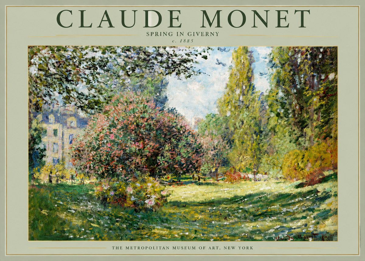 Monet Spring in Giverny No2 - Juliste