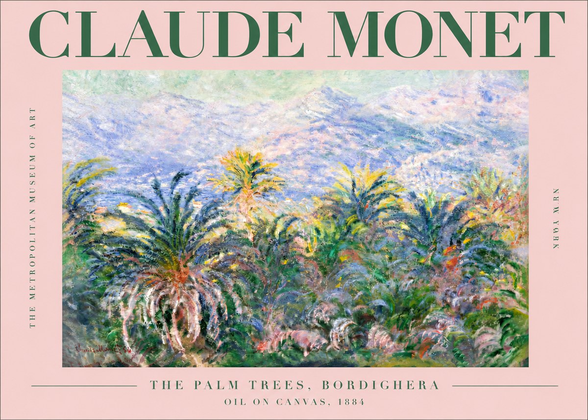 Monet The Palm Trees, Bordighera No4 - Juliste