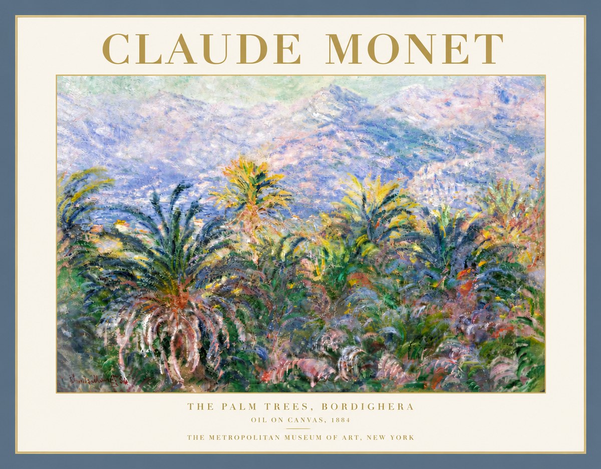 Monet The Palm Trees, Bordighera No5 - Juliste