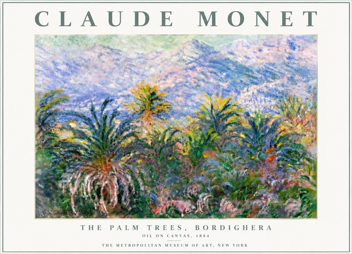 Monet The Palm Trees, Bordighera No6 - Juliste