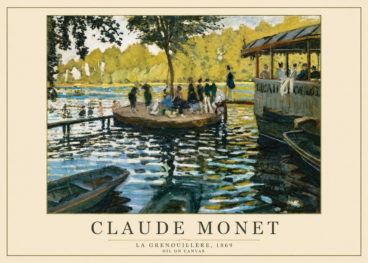 Monet La Grenouillère, 1869 No2 - Juliste